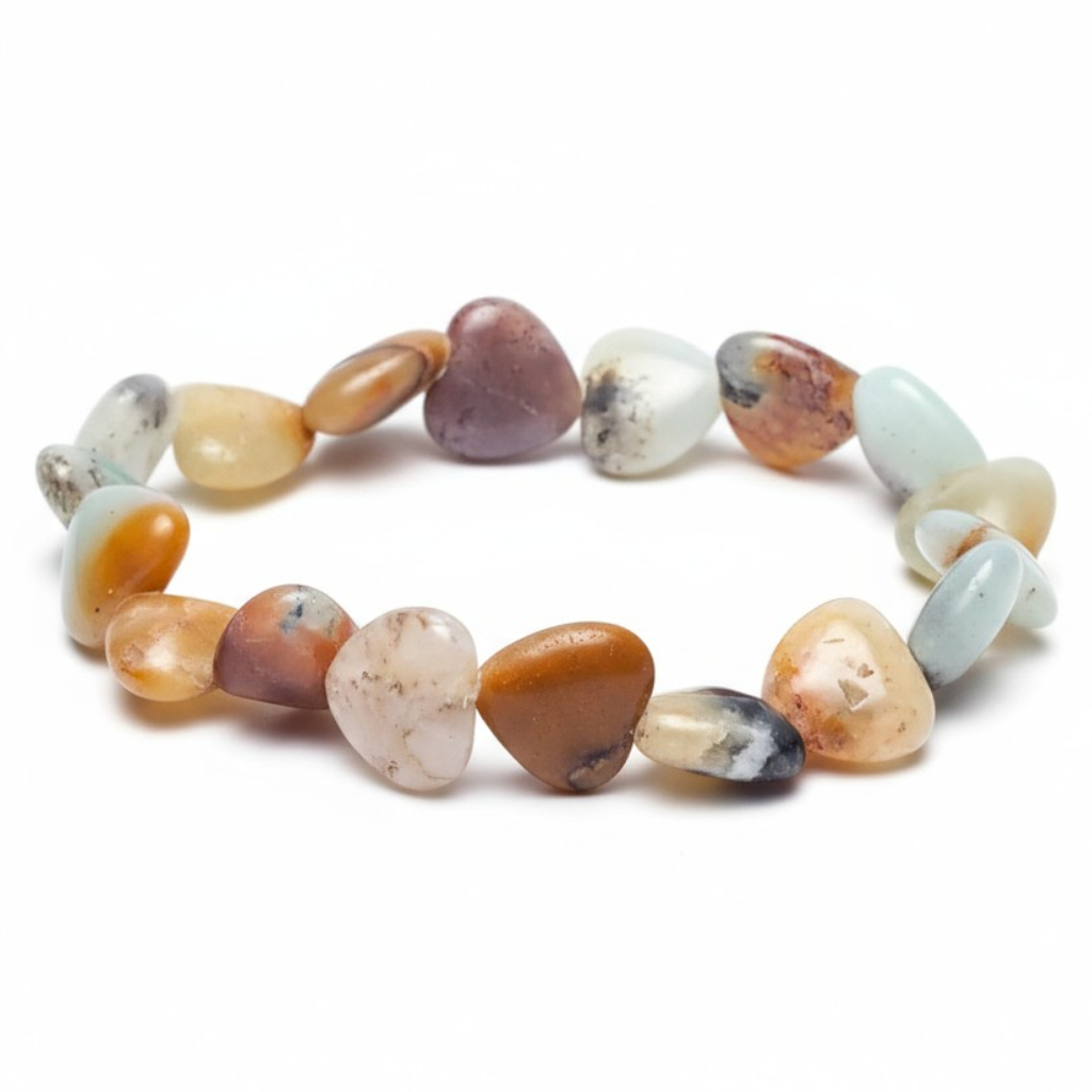 Pulsera corazón de cuarzo rosa