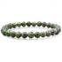 Bracelet diopside Vert sur gangue Etats-Unis AA (boules 5,5-6,5mm)