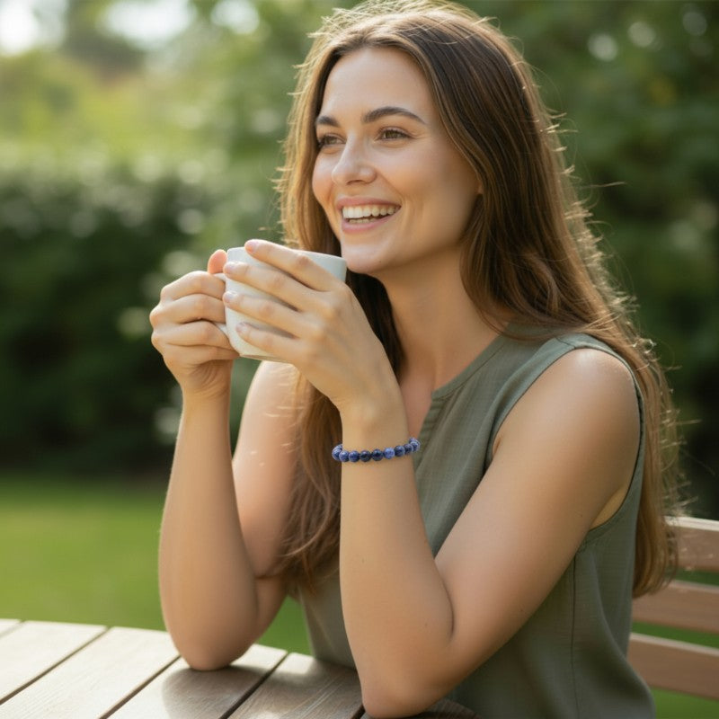 Namibian dumortierite bracelet A (5-6mm beads)