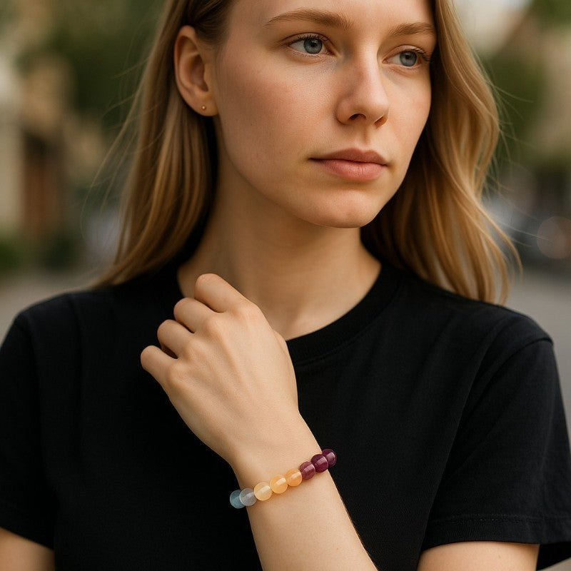 Bracelet fluorine multicolore trié Chine AA+ (boules 7-8mm)