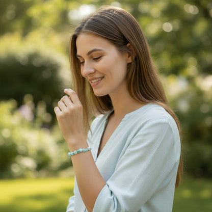 Amazonite bracelet Peru A+ grains 5-7mm