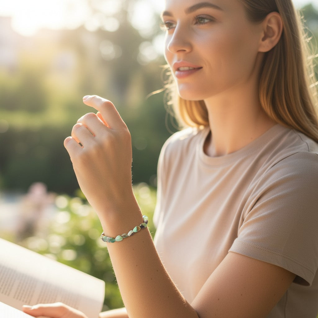 Bracelet chrysoprase Australie A (grains 5-7mm)