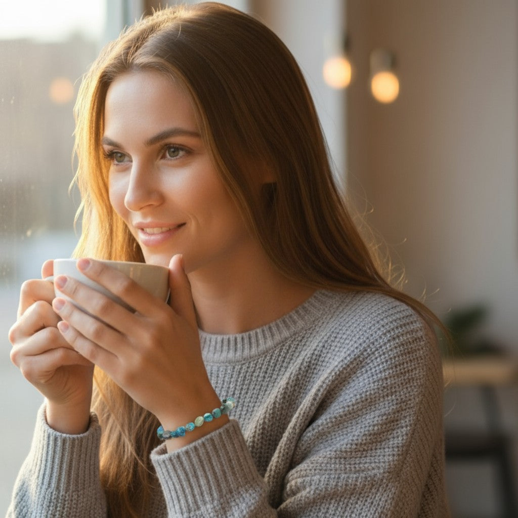 Bracelet chrysocolle Pérou A (grains 5-7mm)