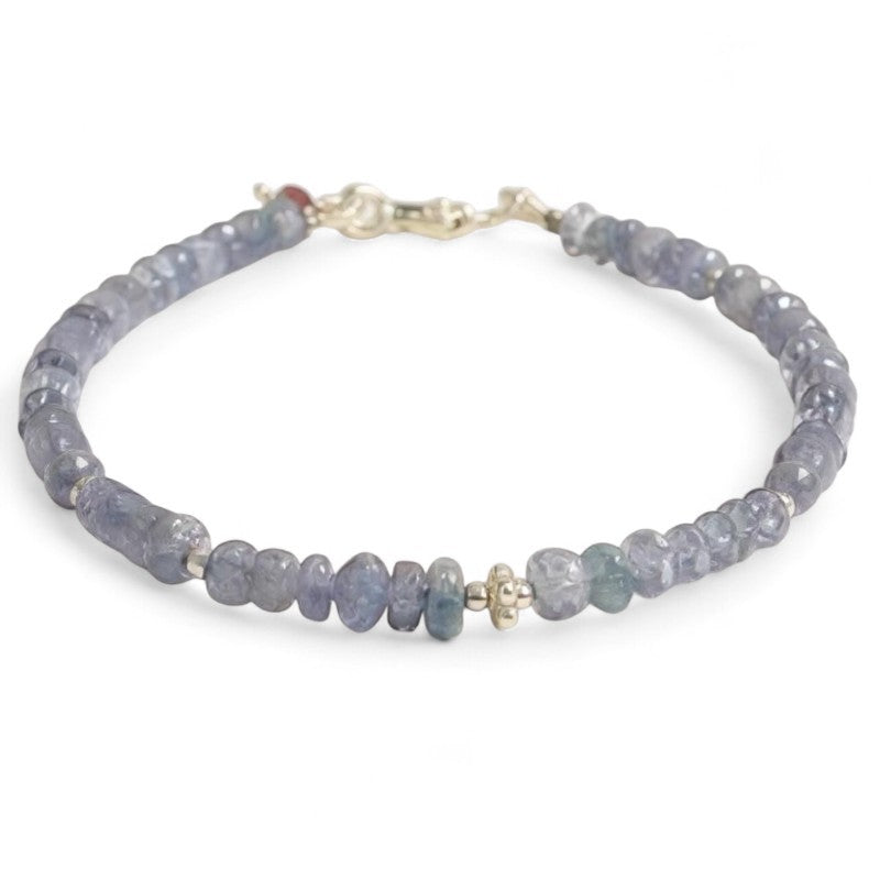 Pulsera extra de iolita de plata 925.