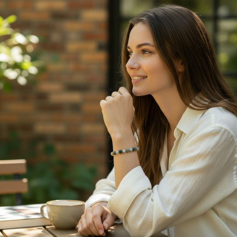 Burmese jade bracelet A (7-8mm beads)