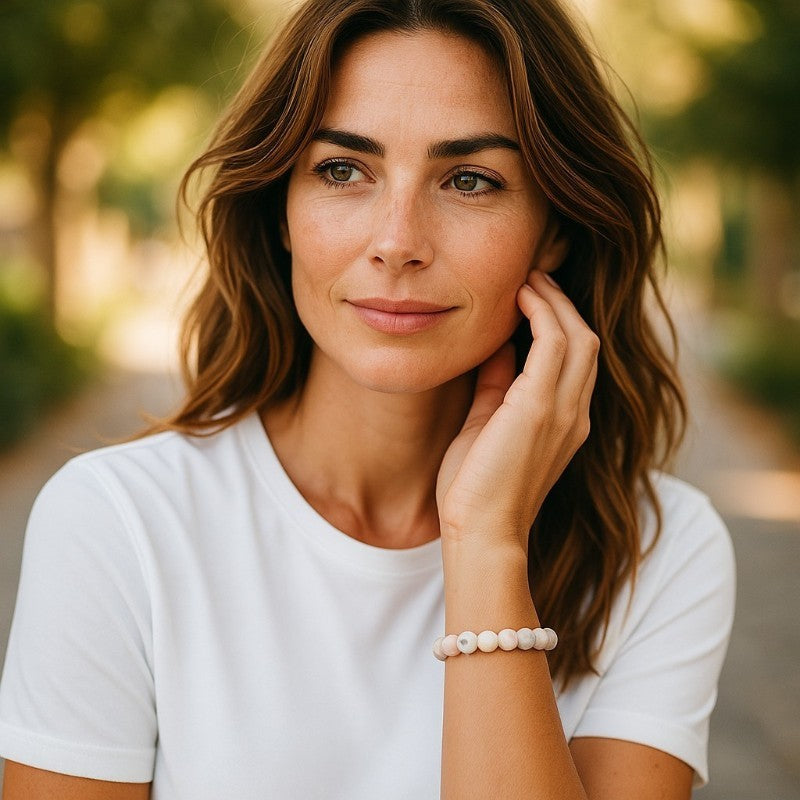 Dalmatian jasper bracelet Mexico AB (5-6mm balls)
