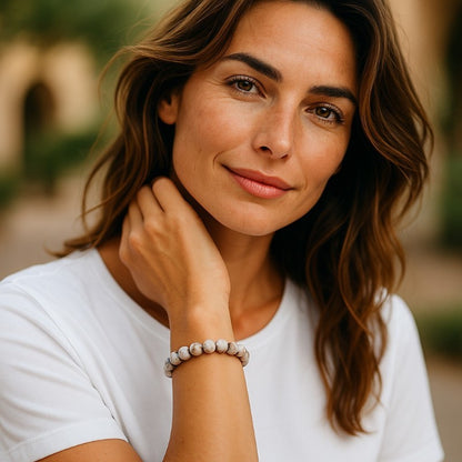 Dalmatian jasper bracelet Mexico AB (5-6mm balls)