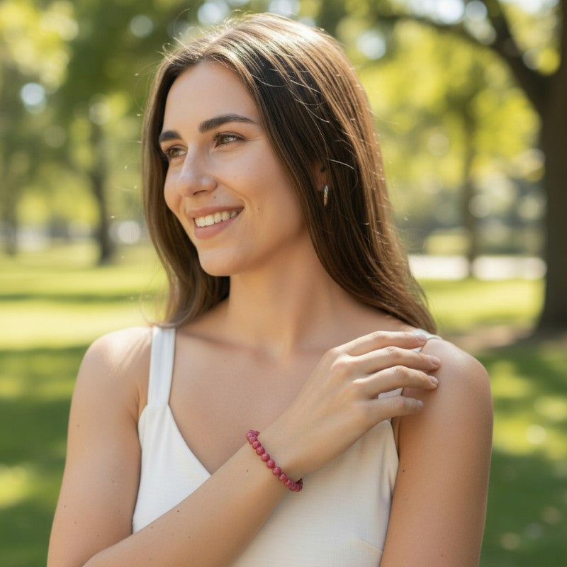 South African red jasper bracelet A (5-6mm beads)