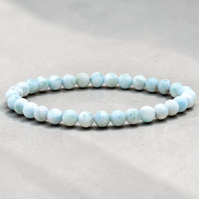 Bracelet larimar République Dominicaine AA (boules 5-6mm)