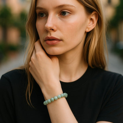 Bracelet larimar République Dominicaine A (boules 5-6mm)