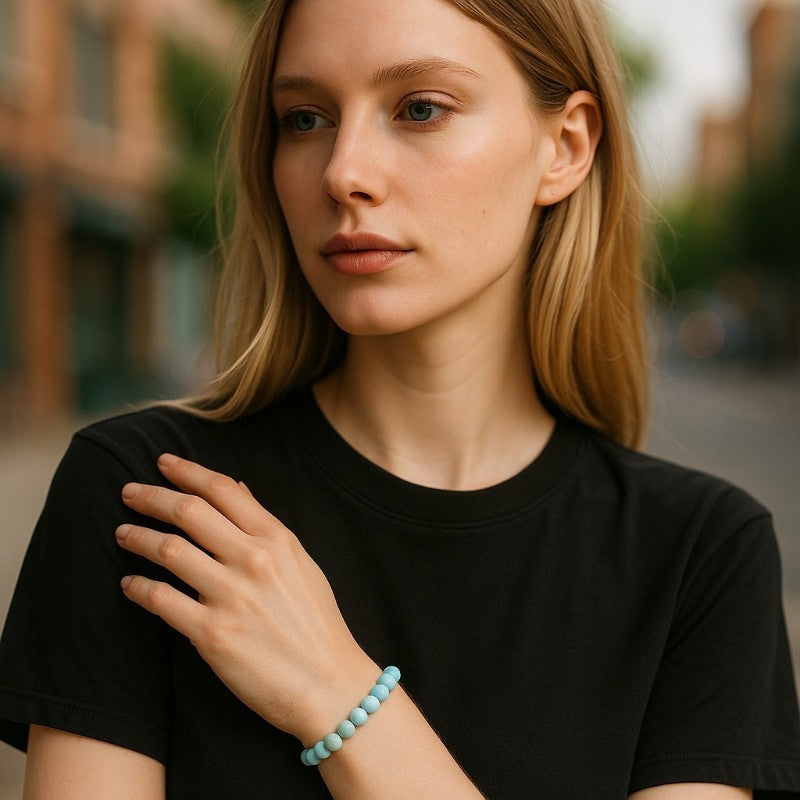 AA Dominican Republic larimar bracelet (7-8mm balls)