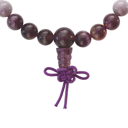 Bracelet tibétain améthyste Brésil A Mâlâ (boules 7-8mm)