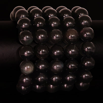 Pulsera obsidiana ojo celeste México A (bolas 12mm)