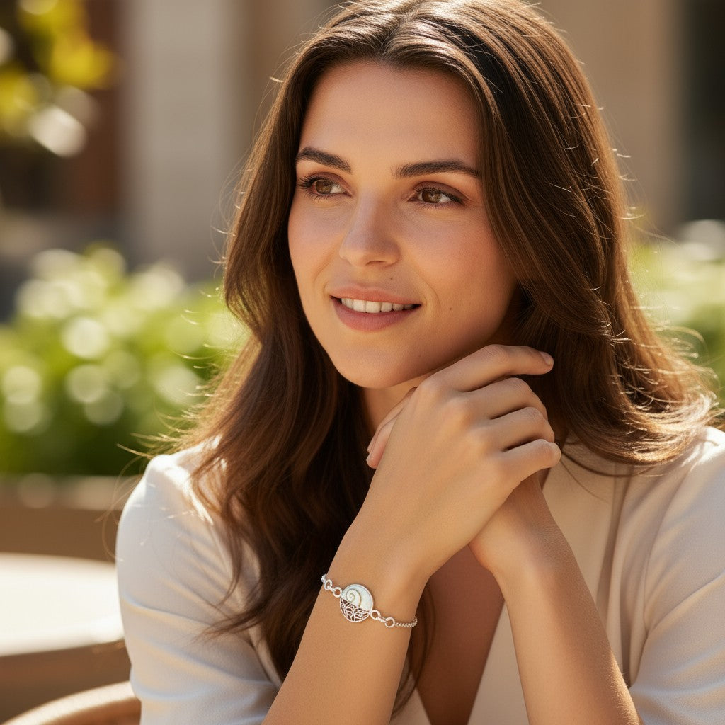 Pulsera corazón Ojo de Santa Lucía en plata 925