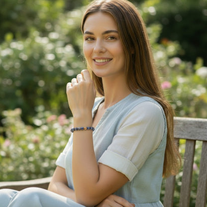 Bracelet oeil de tigre blanc nuancé Afrique du Sud A (boules de 5-6mm)