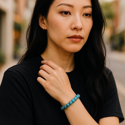 Blue Andean opal bracelet A (5-6mm balls)