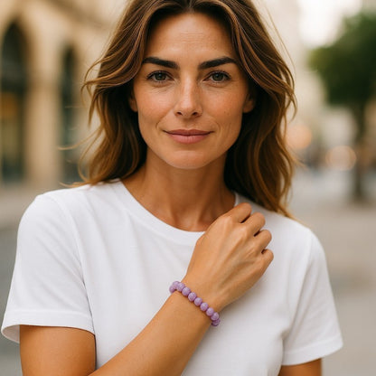 Bracelet opale morado avec améthyste Mexique AA (boules 5-6mm)