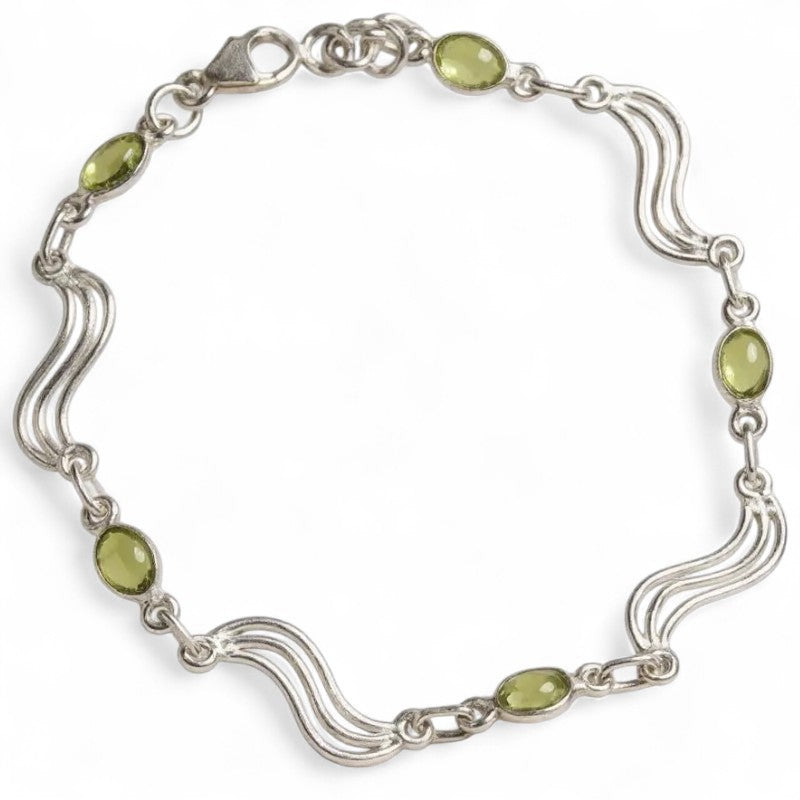 Peridot bracelet India AA silver 925