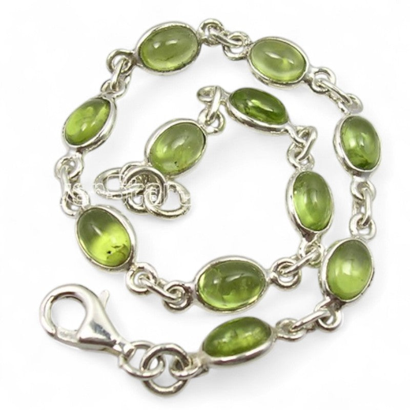 Bracelet péridot Inde AA argent 925