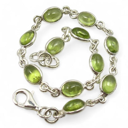 Bracelet péridot Inde AA argent 925