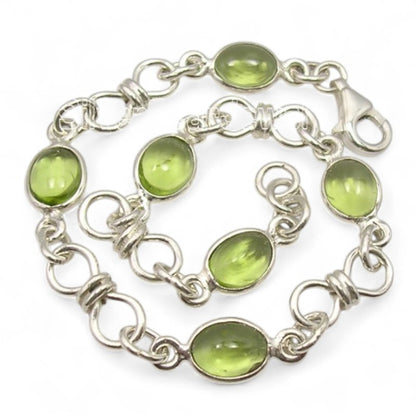 Peridot bracelet India AA silver 925