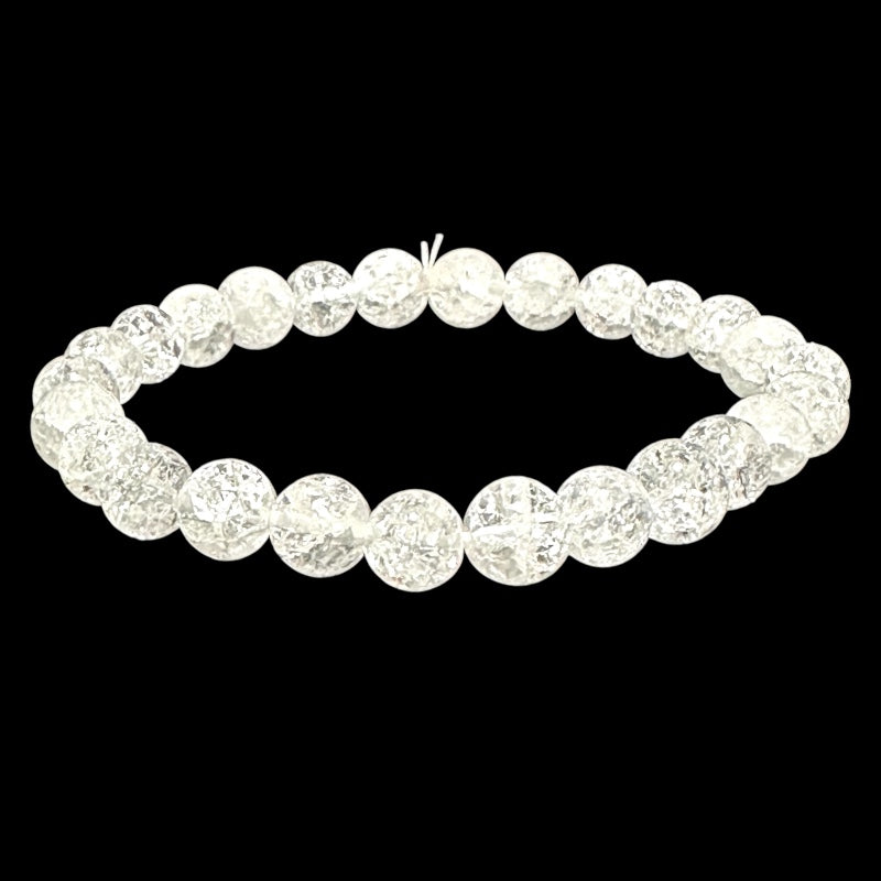 Pulsera de cuarzo con inclusiones de turmalina Brasil A (bolas 7-8mm) - Talla L