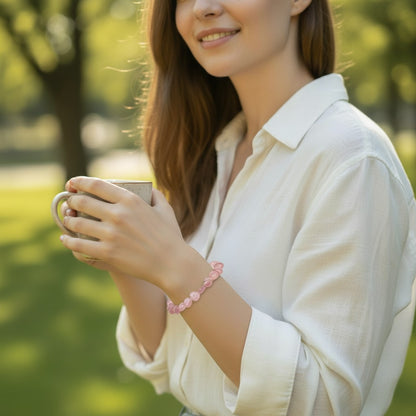Bracelet quartz hématoide (fraise) coeur Brésil A