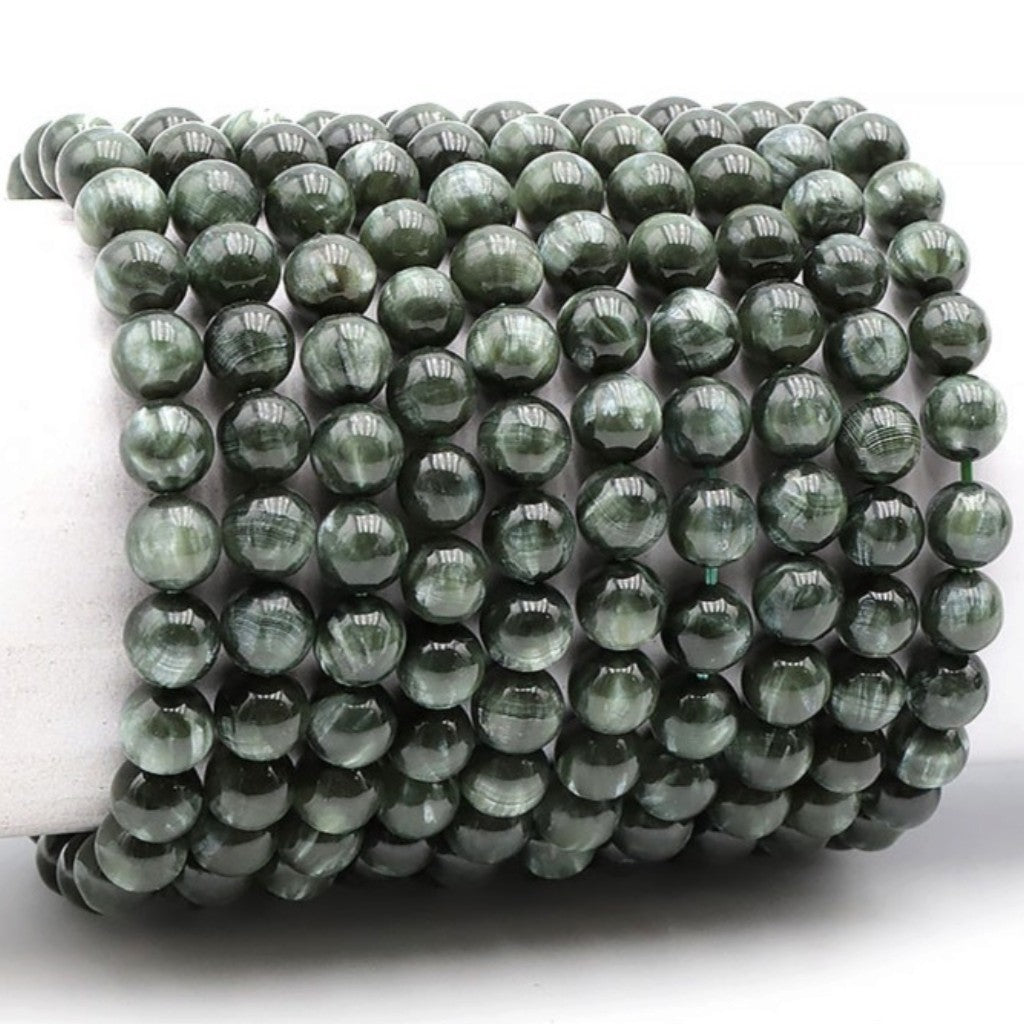 AA+ Russian Seraphinite Bracelet (8-9mm beads)