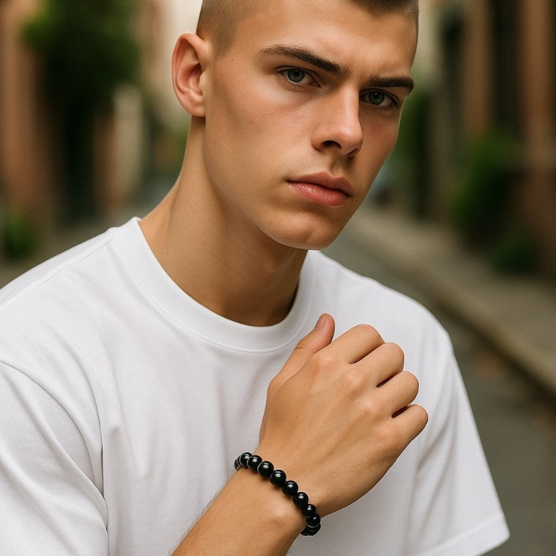 Bracelet shungite Russie A (boules10mm) - Taille L