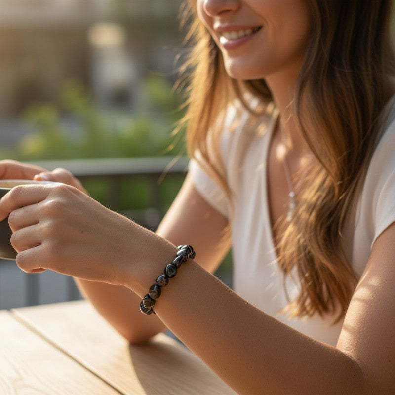 Bracelet shungite Russie A (pierres roulées)