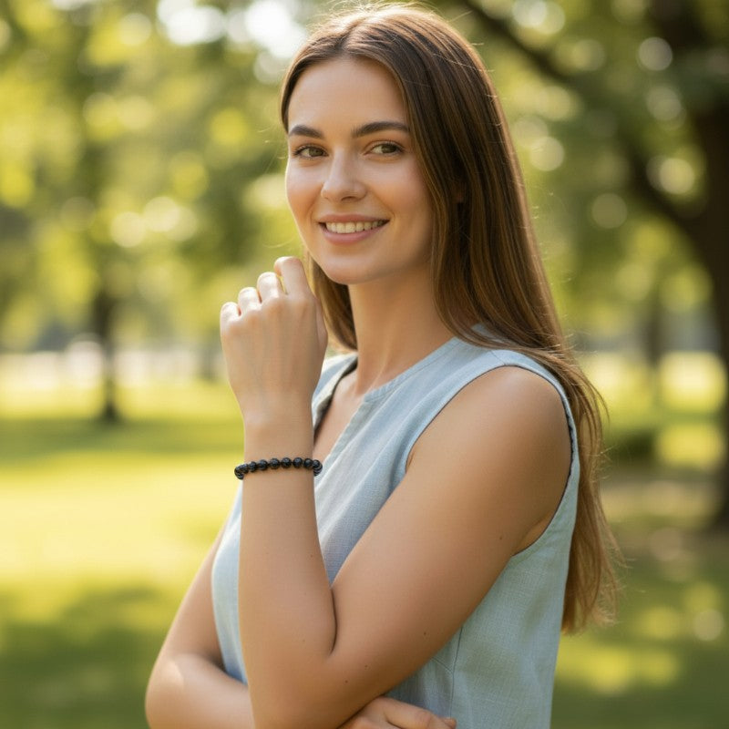 Bracelet tourmaline noire  Brésil A (boules 5-6mm)