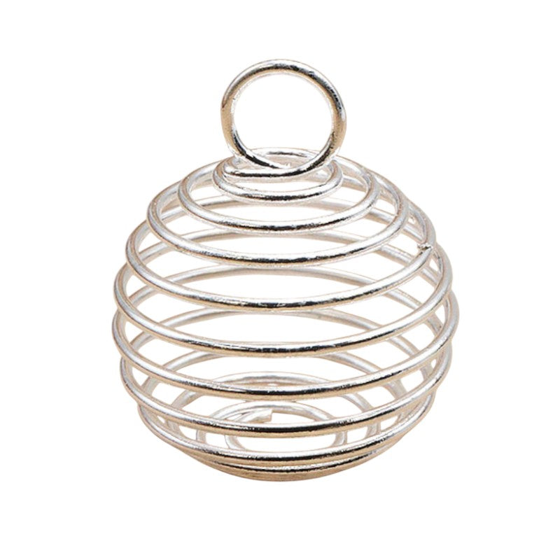 Soporte en espiral de plata para piedras rodadas