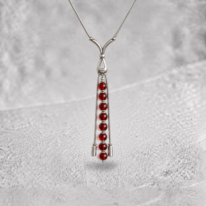 Collar de ámbar multicolor y plata 925.