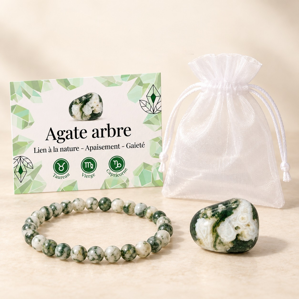 Pack "Racines de vie" Agate arbre Inde A