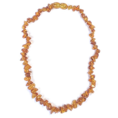 Collier bébé ambre cognac Lituanie A (perles baroques)
