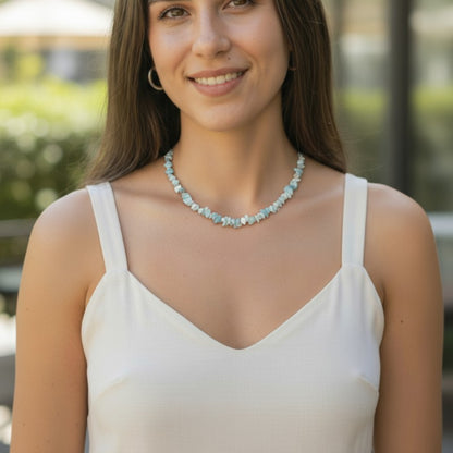 Collier amazonite Pérou A (perles baroques) - 45cm