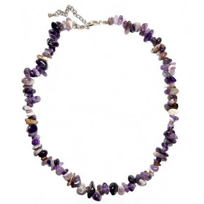 Collier améthyste rubanée France A (perles baroques) - 45-50cm