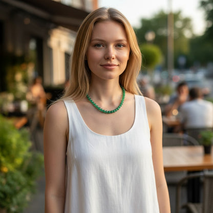 Green aventurine necklace Brazil A - 45cm
