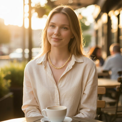 Collier calcite orange Mexique A (boules 8mm) - 45cm