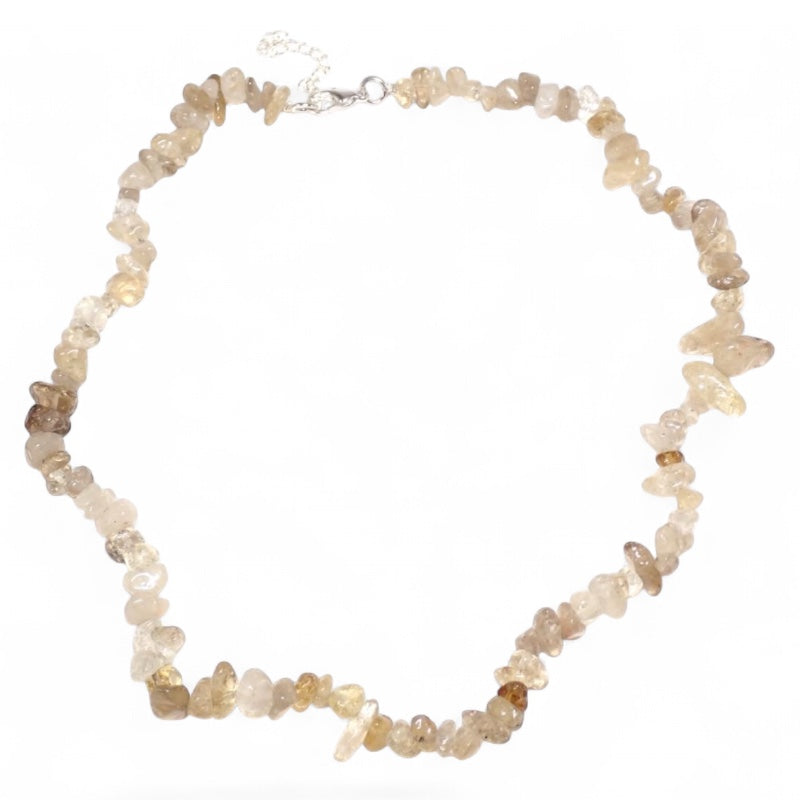 Collier citrine naturelle Madagascar AA (perles baroques) - 45cm