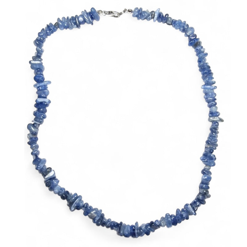 Collier cyanite bleue Inde AA (perles baroques) - 45cm