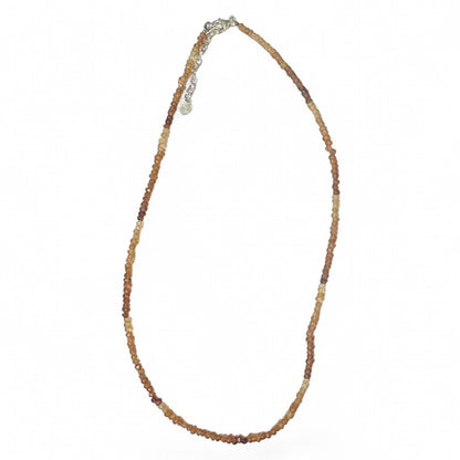 Tanzania AA hessonite brown garnet necklace 925 silver