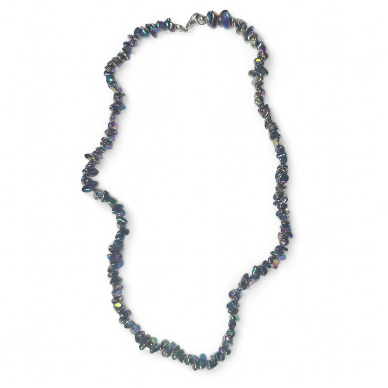 Collier Hématite arc en ciel Chine A (perles baroques) - 45cm