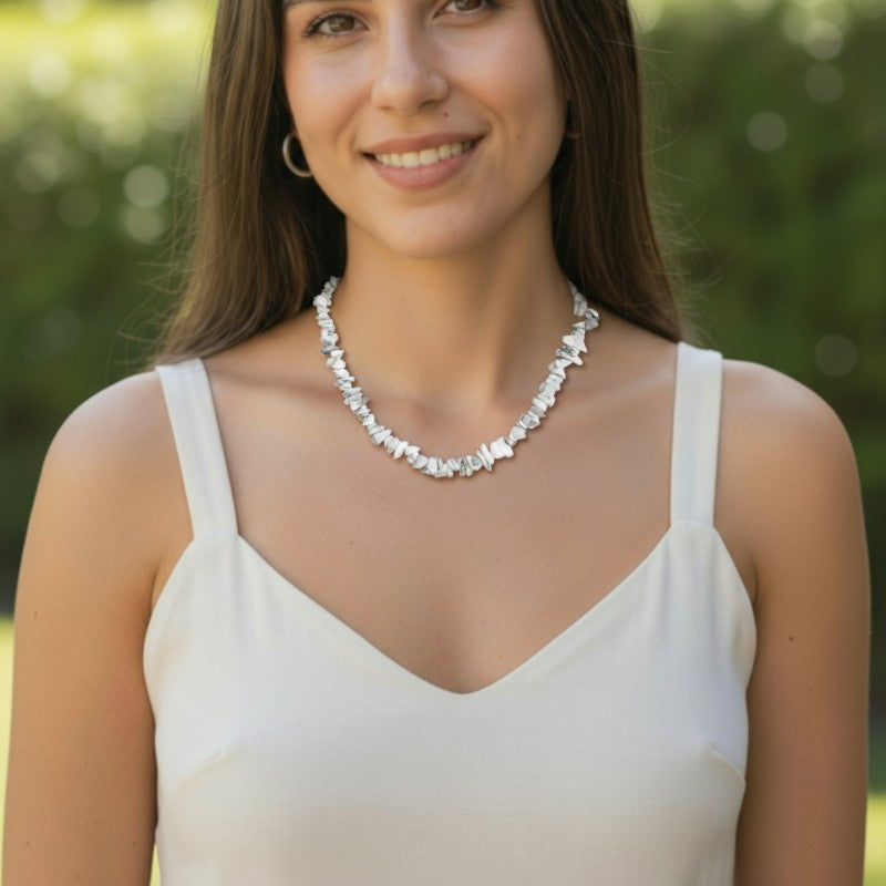 Zimbabwe A howlite necklace (baroque pearls) - 45cm