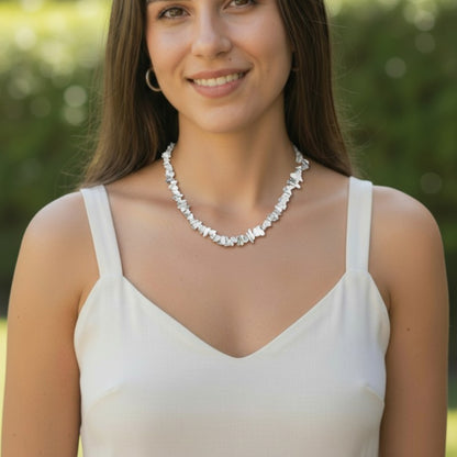 Zimbabwe A howlite necklace (baroque pearls) - 45cm