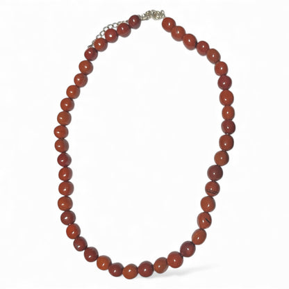 Collar jaspe rojo de Sudáfrica A (bolas de 8mm) - 45cm