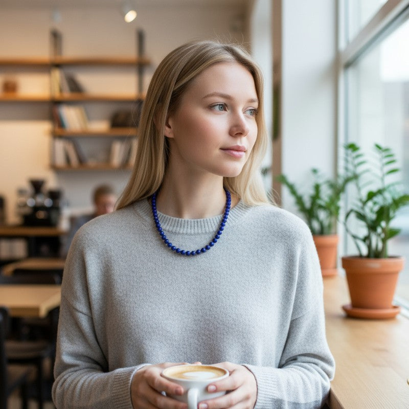 Lapis lazuli necklace Afghanistan AA - 45cm