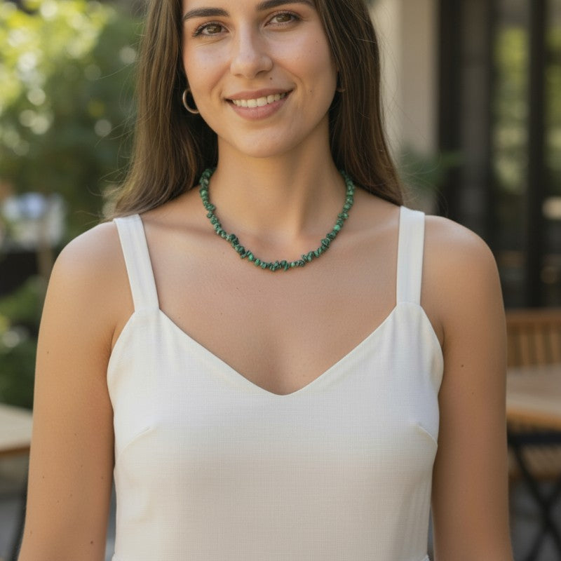 Collier malachite Congo A 45cm (perles baroques)