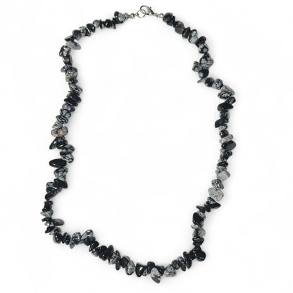 Snow obsidian necklace Mexico A (baroque pearls) - 45cm