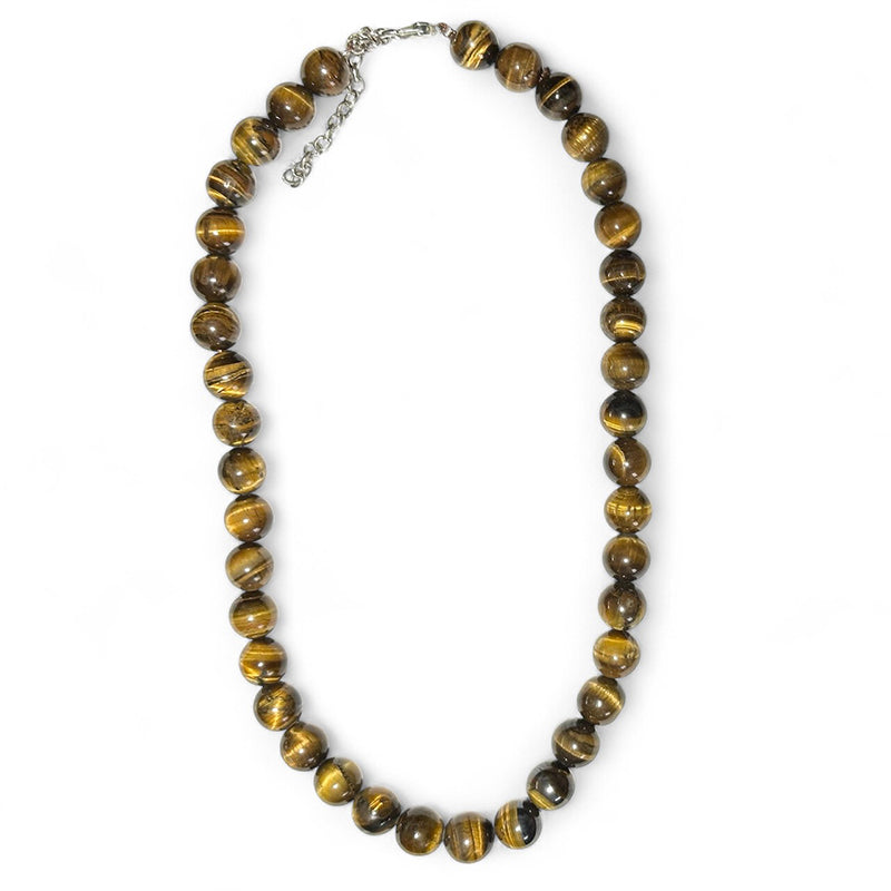 Collier oeil de tigre Afrique du Sud A (boules 10mm) - 42-47cm